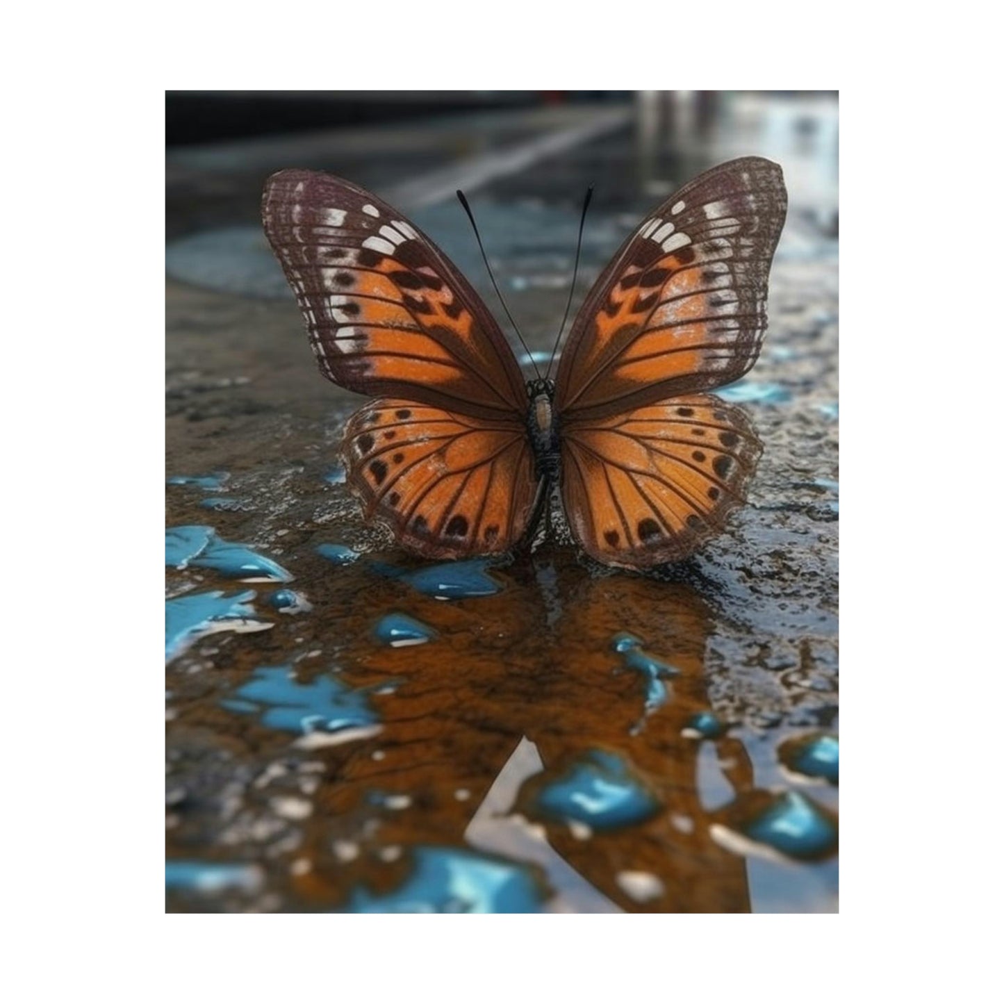 Premium Matte Vertical Posters Water Butterfly Street 2