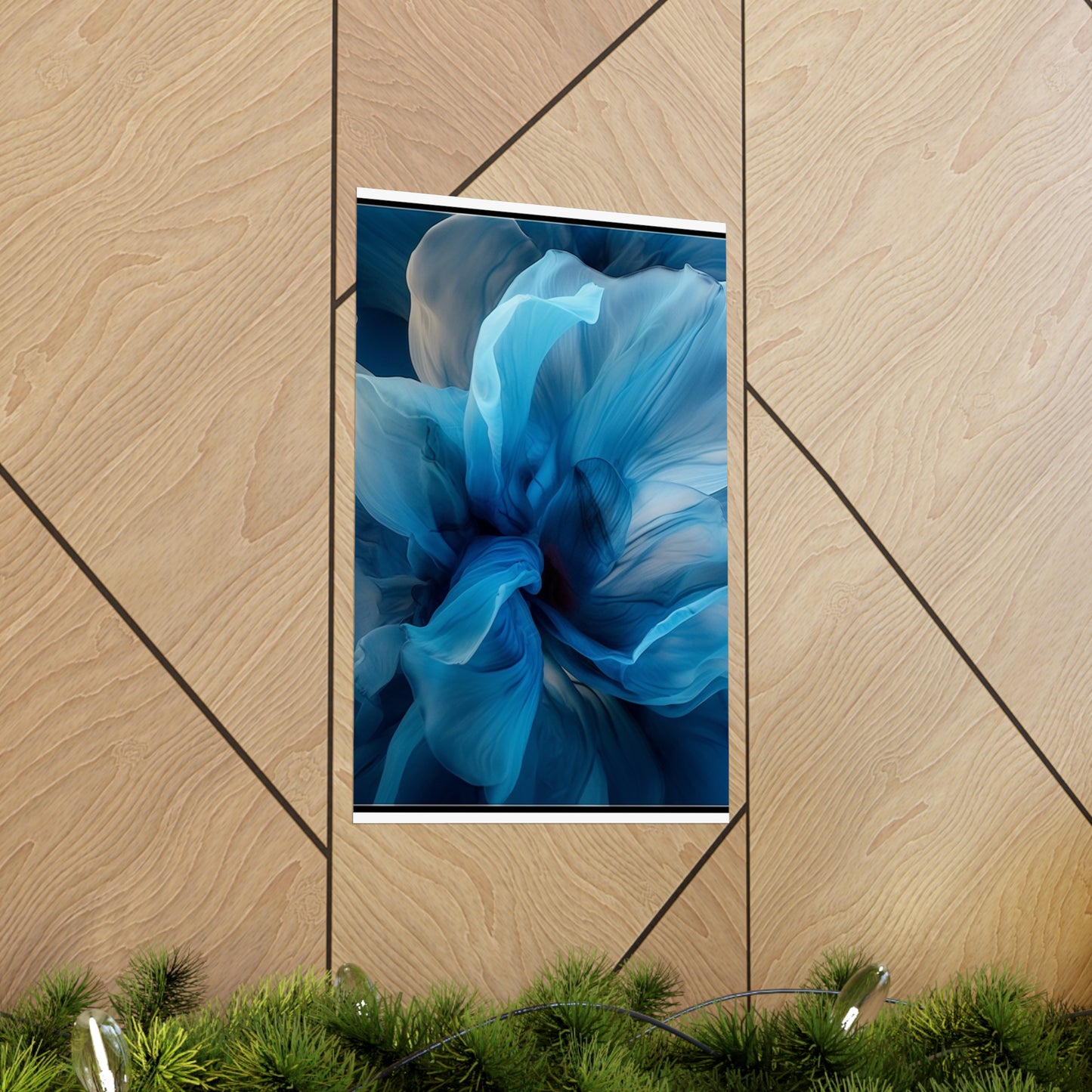 Premium Matte Vertical Posters Blue Tluip Abstract 2