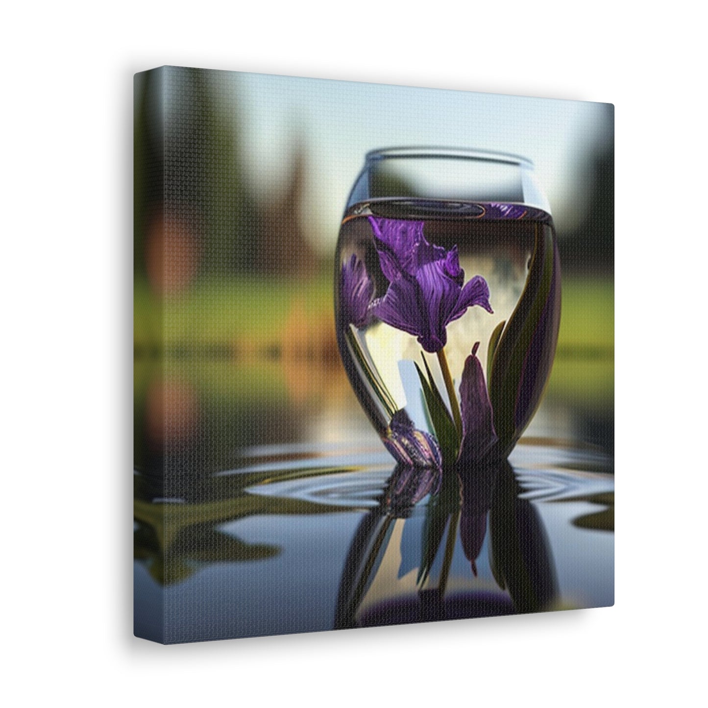 Canvas Gallery Wraps Purple Iris in a vase 3