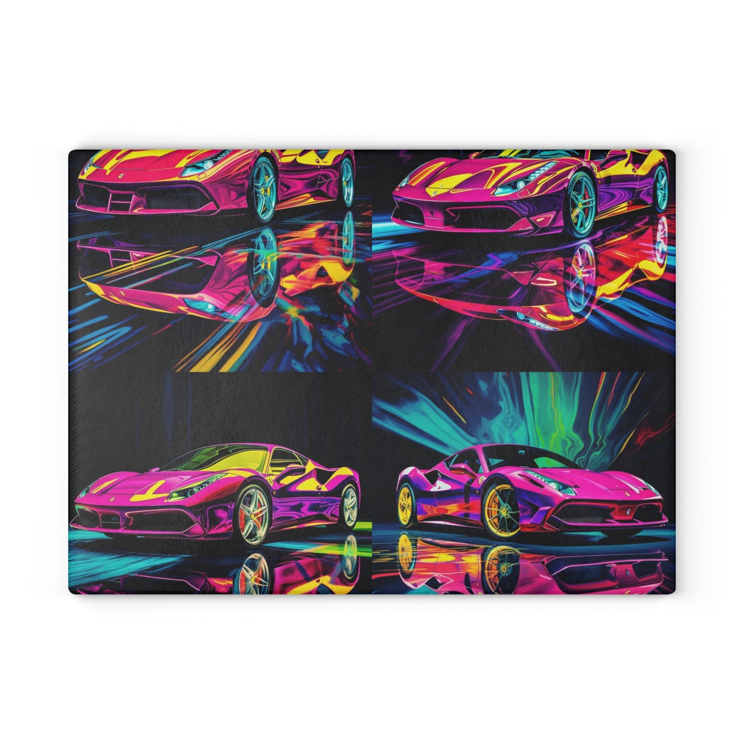 Glass Cutting Board Pink Ferrari Macro 5