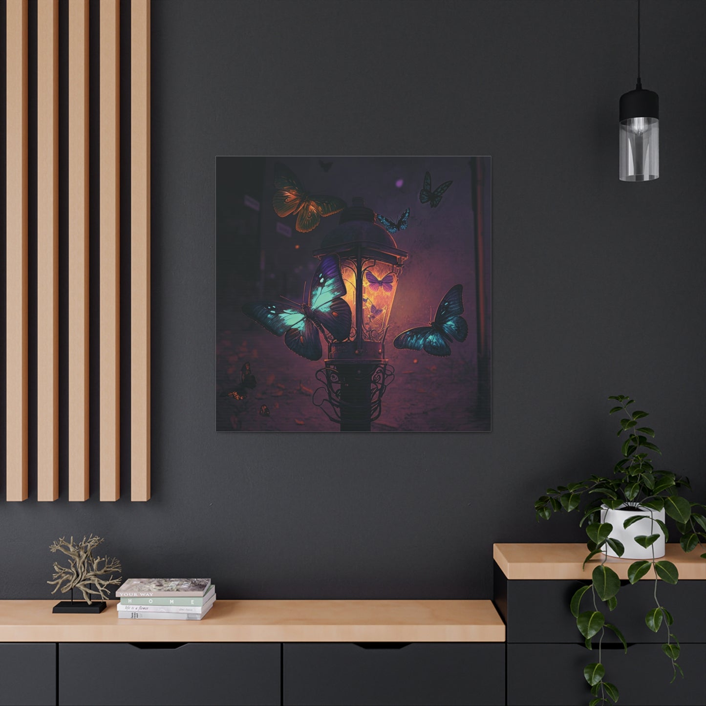 Canvas Gallery Wraps Street Light Butterfly 4