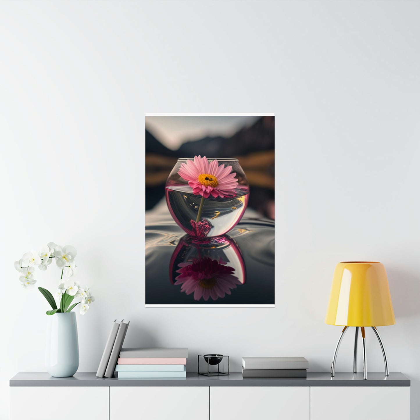 Premium Matte Vertical Posters Pink Daisy 1