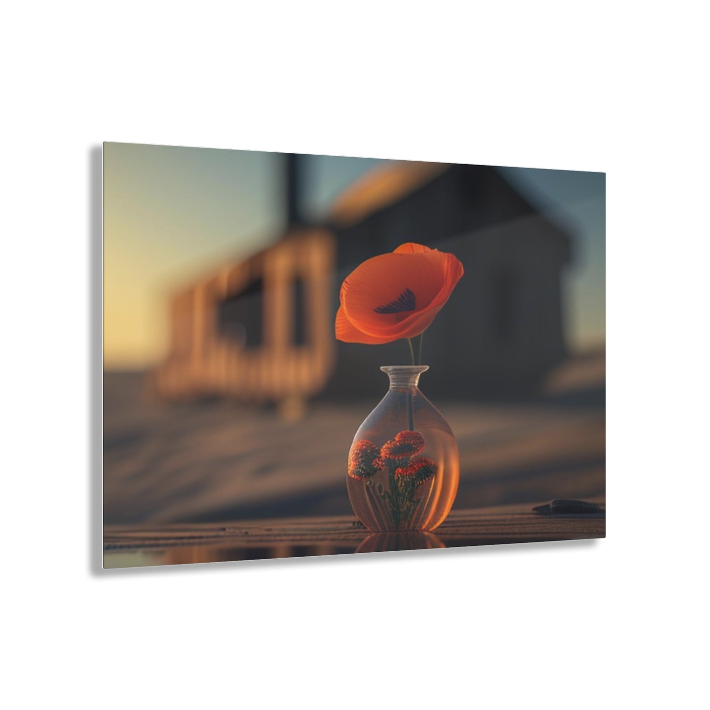 Acrylic Prints Orange Poppy in a Vase 3