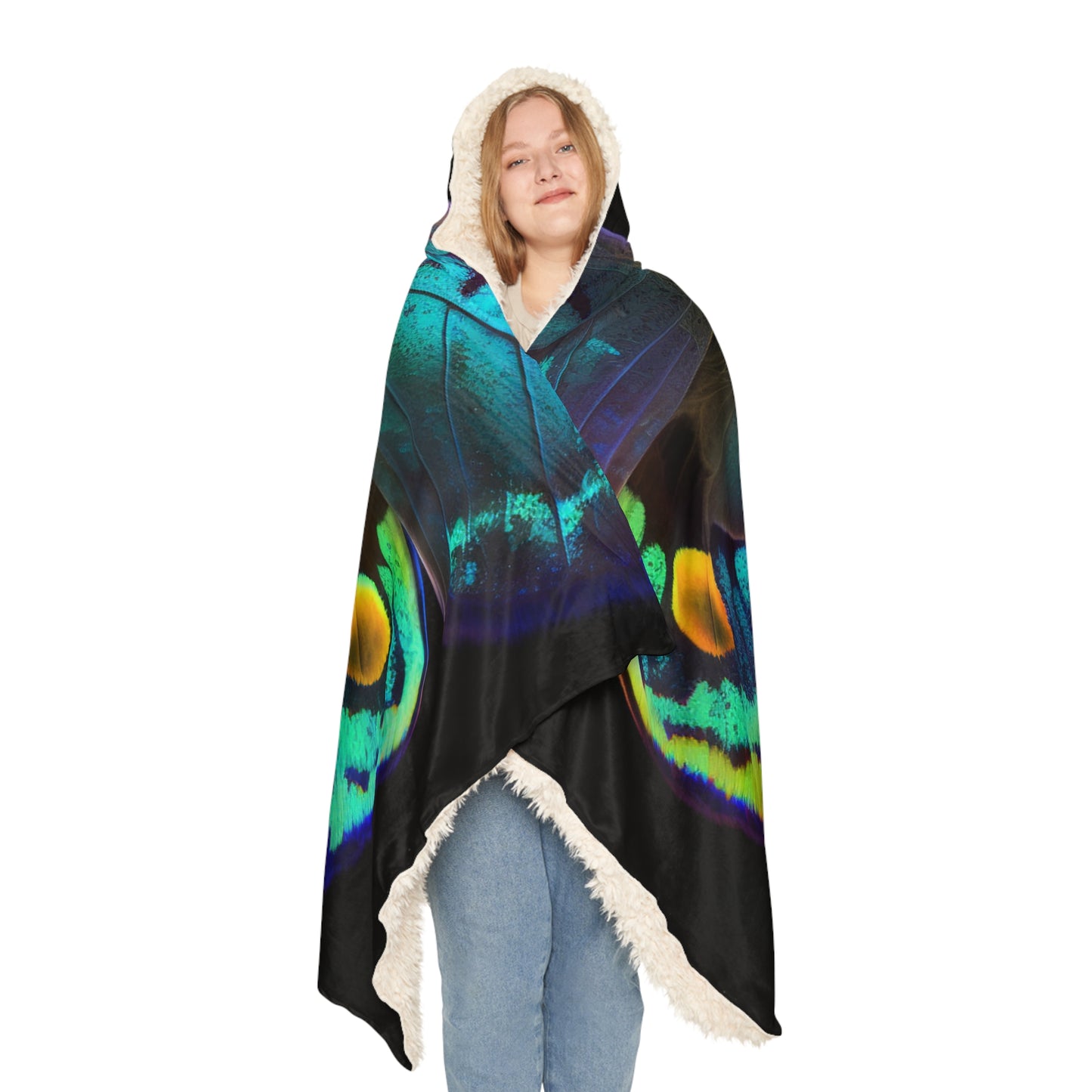 Snuggle Hooded Blanket Neon Hue Butterfly 4