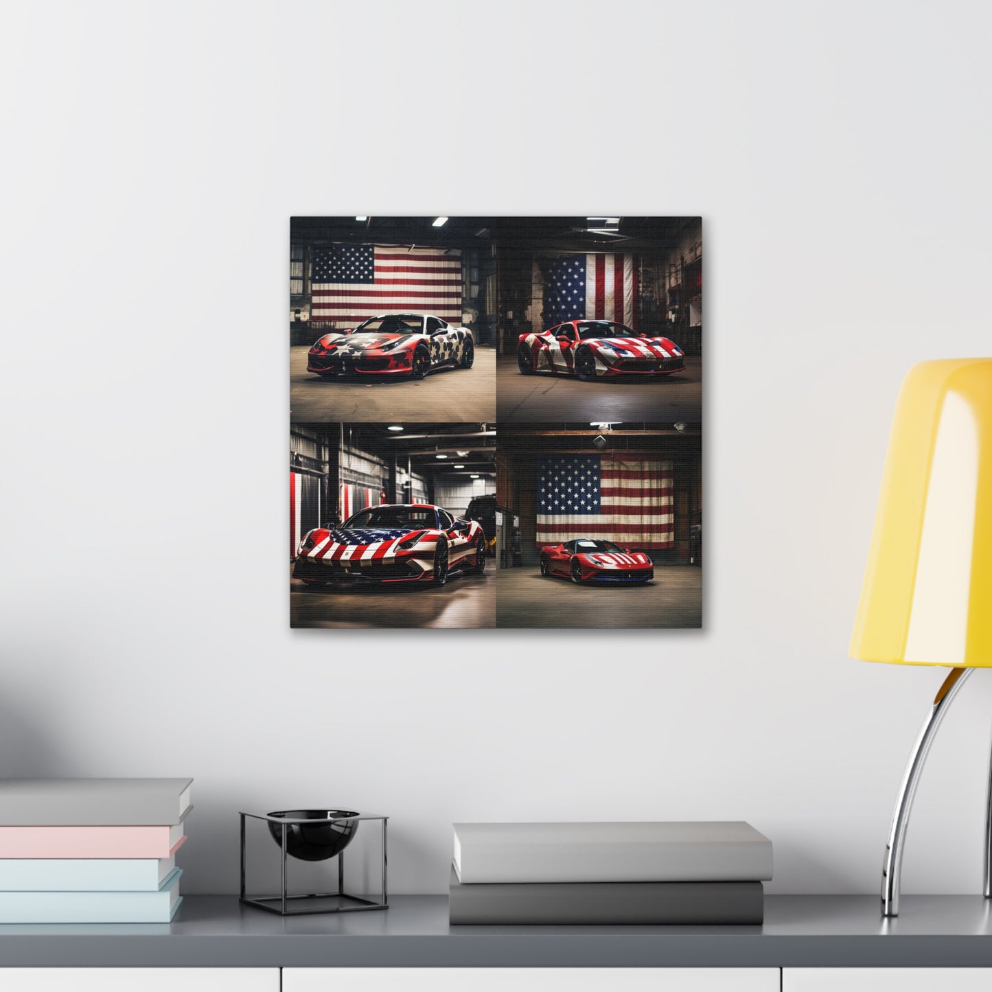 Canvas Gallery Wraps American Flag Farrari 5