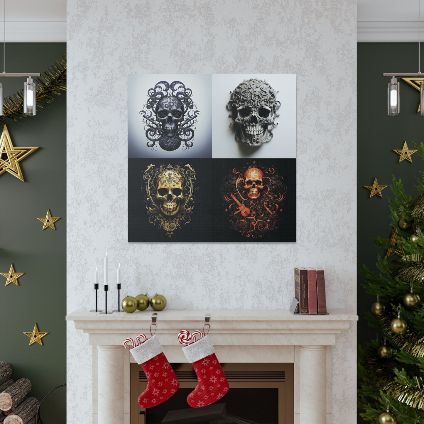 Canvas Gallery Wraps Skull Treble Clef 5