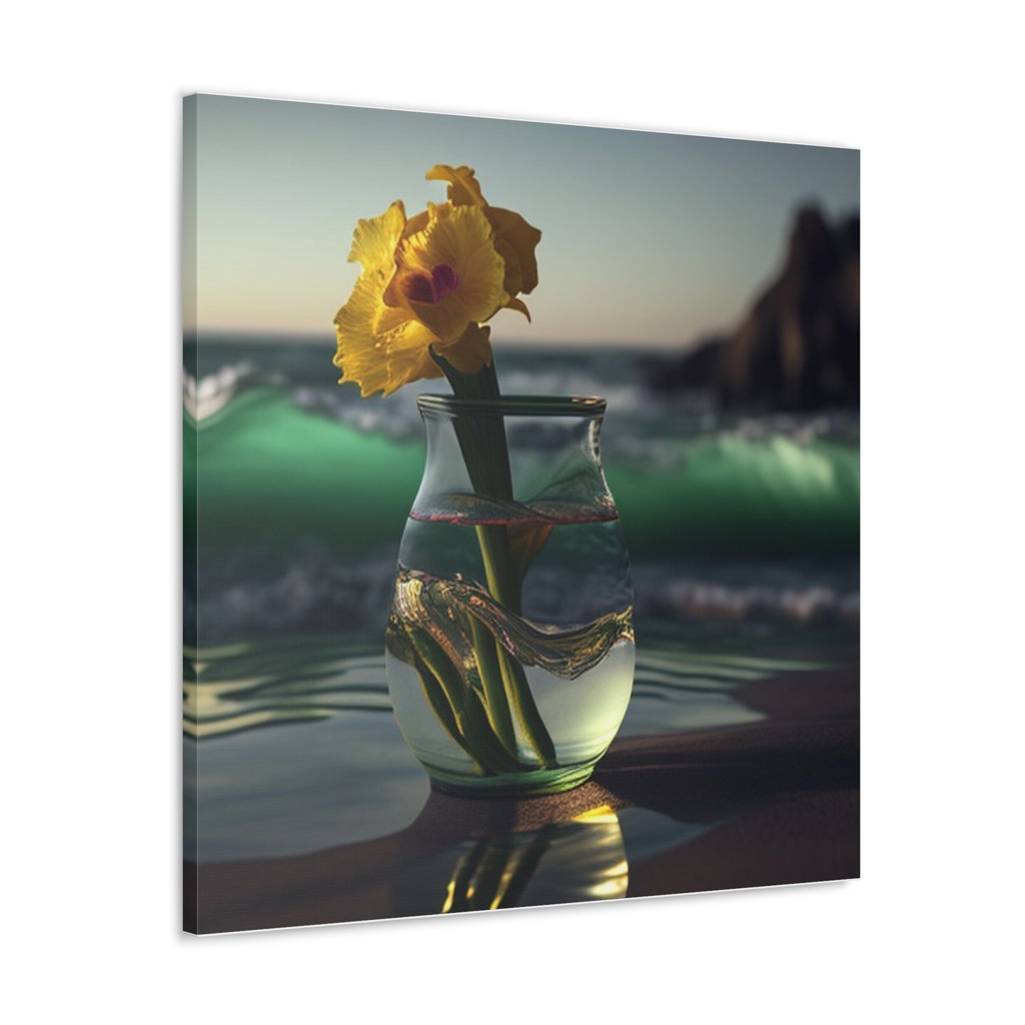 Canvas Gallery Wraps Yellow Gladiolus glass 1