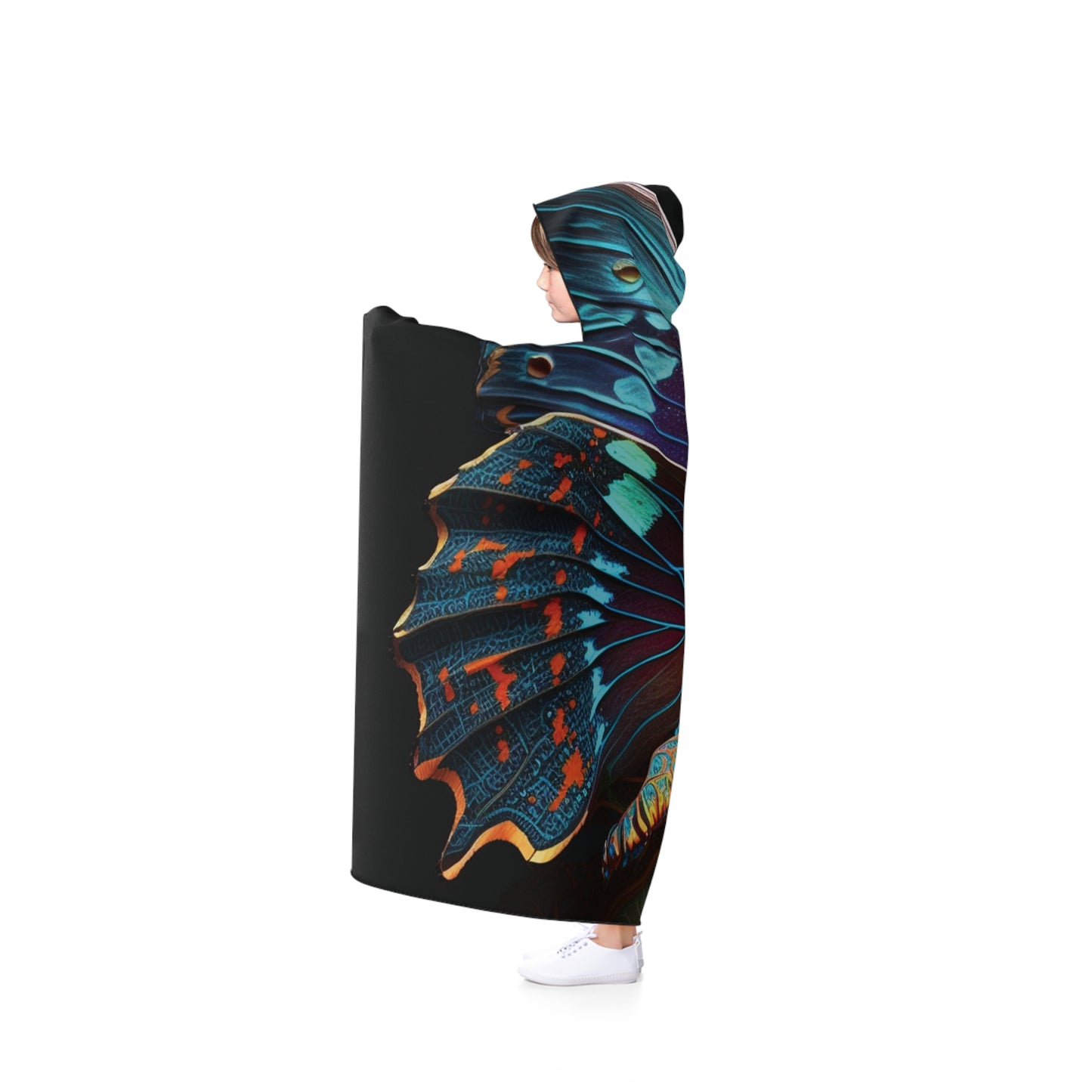 Hooded Blanket Hue Neon Butterfly 2