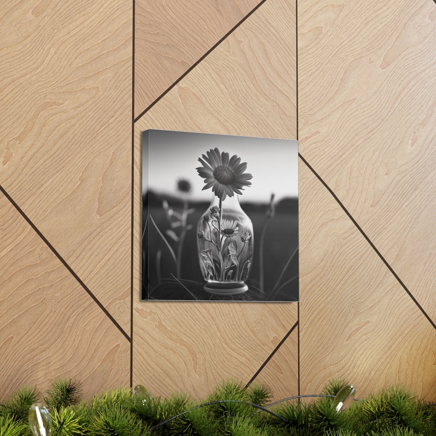 Canvas Gallery Wraps Yellw Sunflower in a vase 2