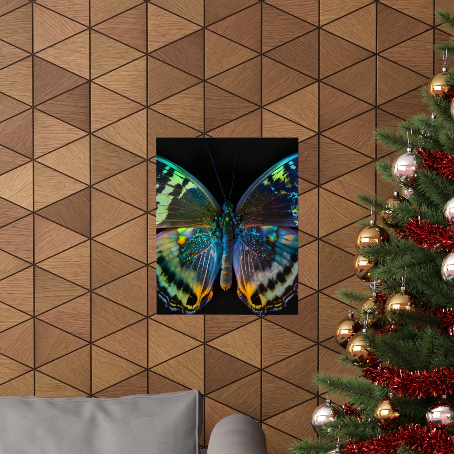 Premium Matte Vertical Posters Neon Butterfly Flair 4