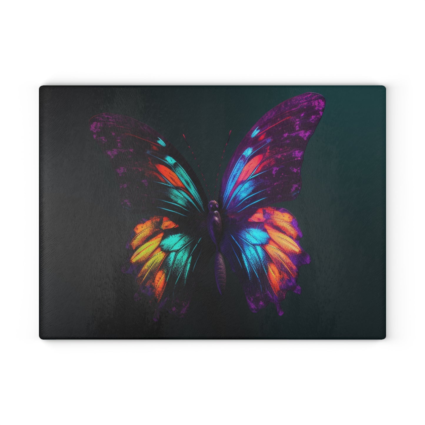 Glass Cutting Board Hyper Colorful Butterfly Purple 1