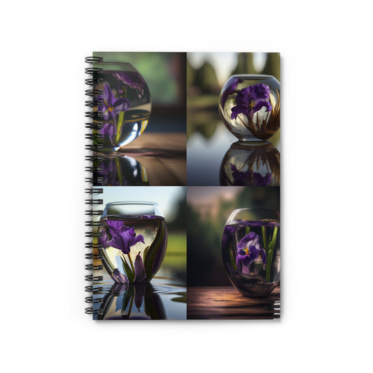 Spiral Notebook - Ruled Line Purple Iris in a vase 5