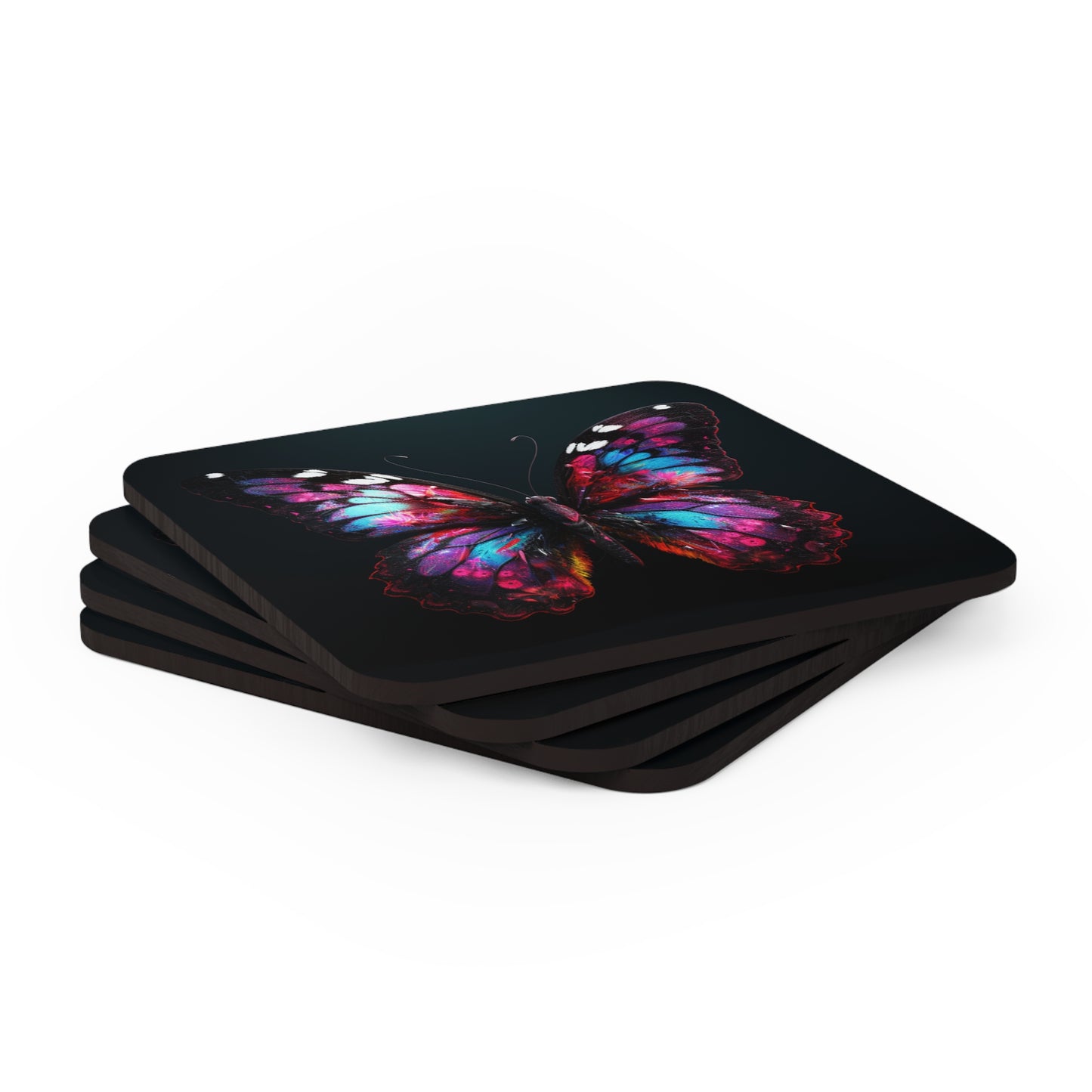 Corkwood Coaster Set Hyper Butterfly Real