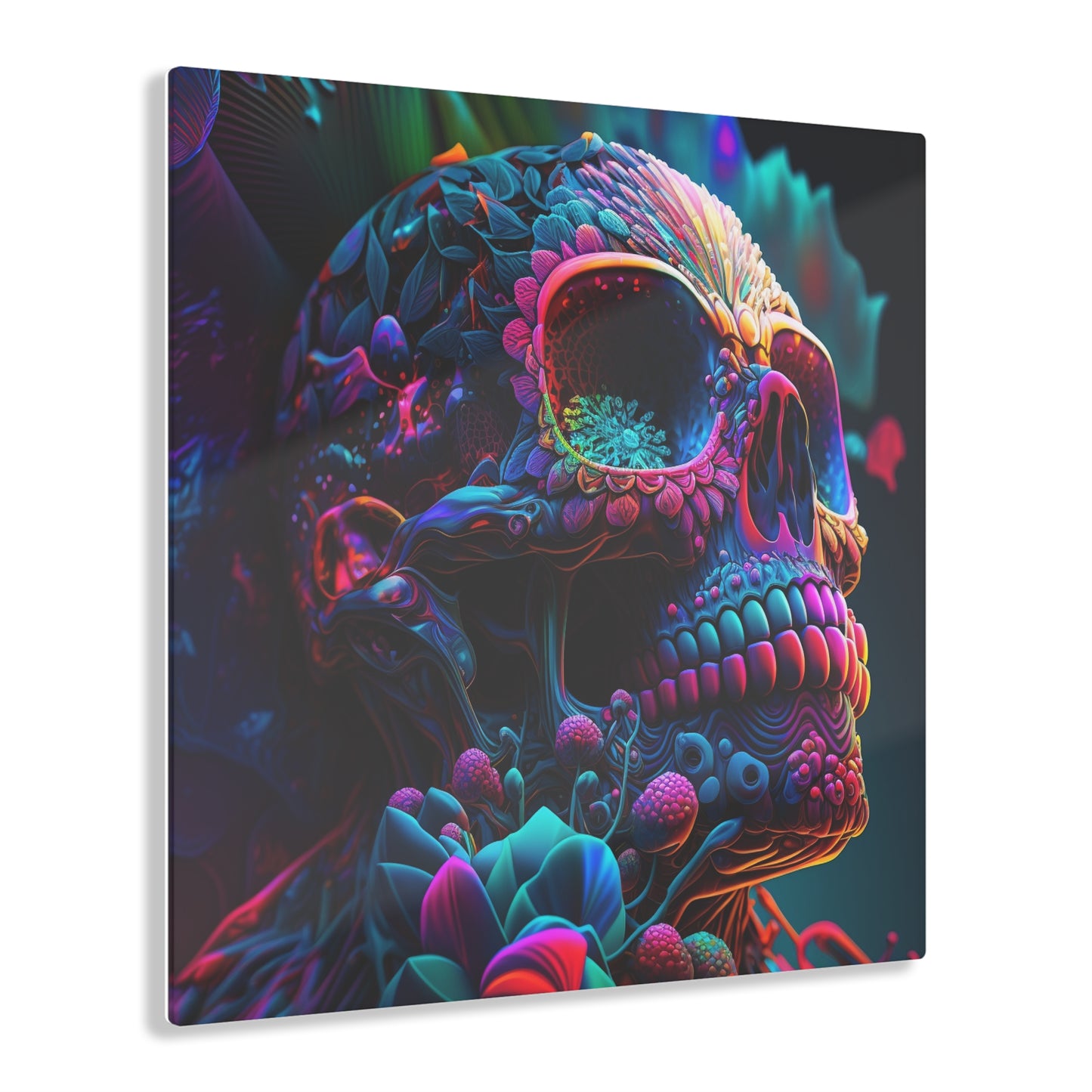 Acrylic Prints Florescent Skull Death 3