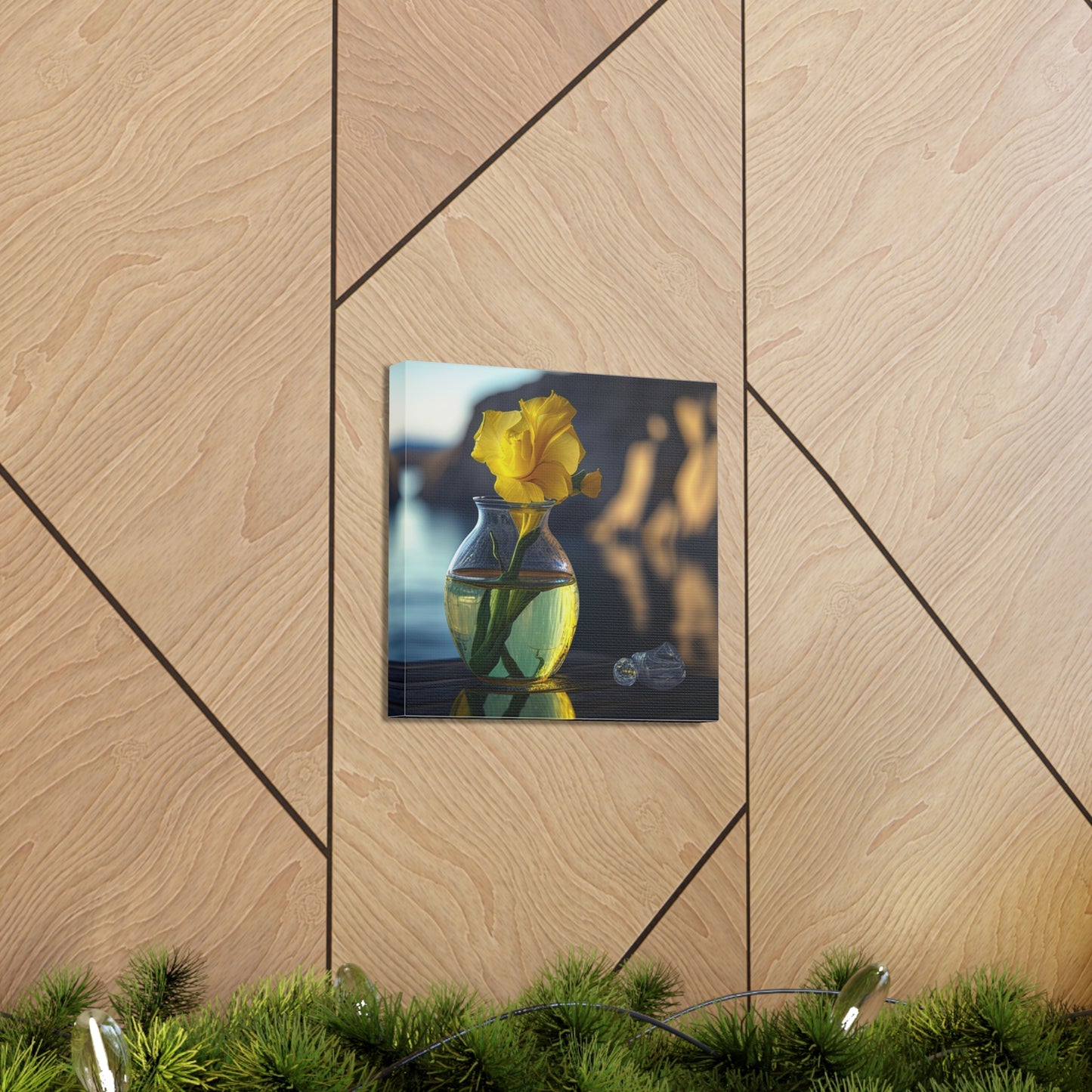 Canvas Gallery Wraps Yellow Gladiolus glass 3