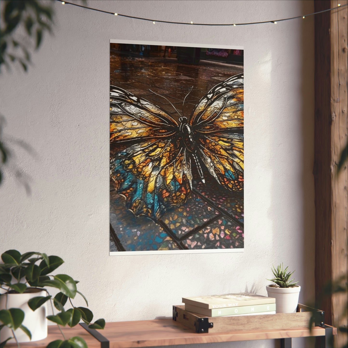 Premium Matte Vertical Posters Water Butterfly Street 1