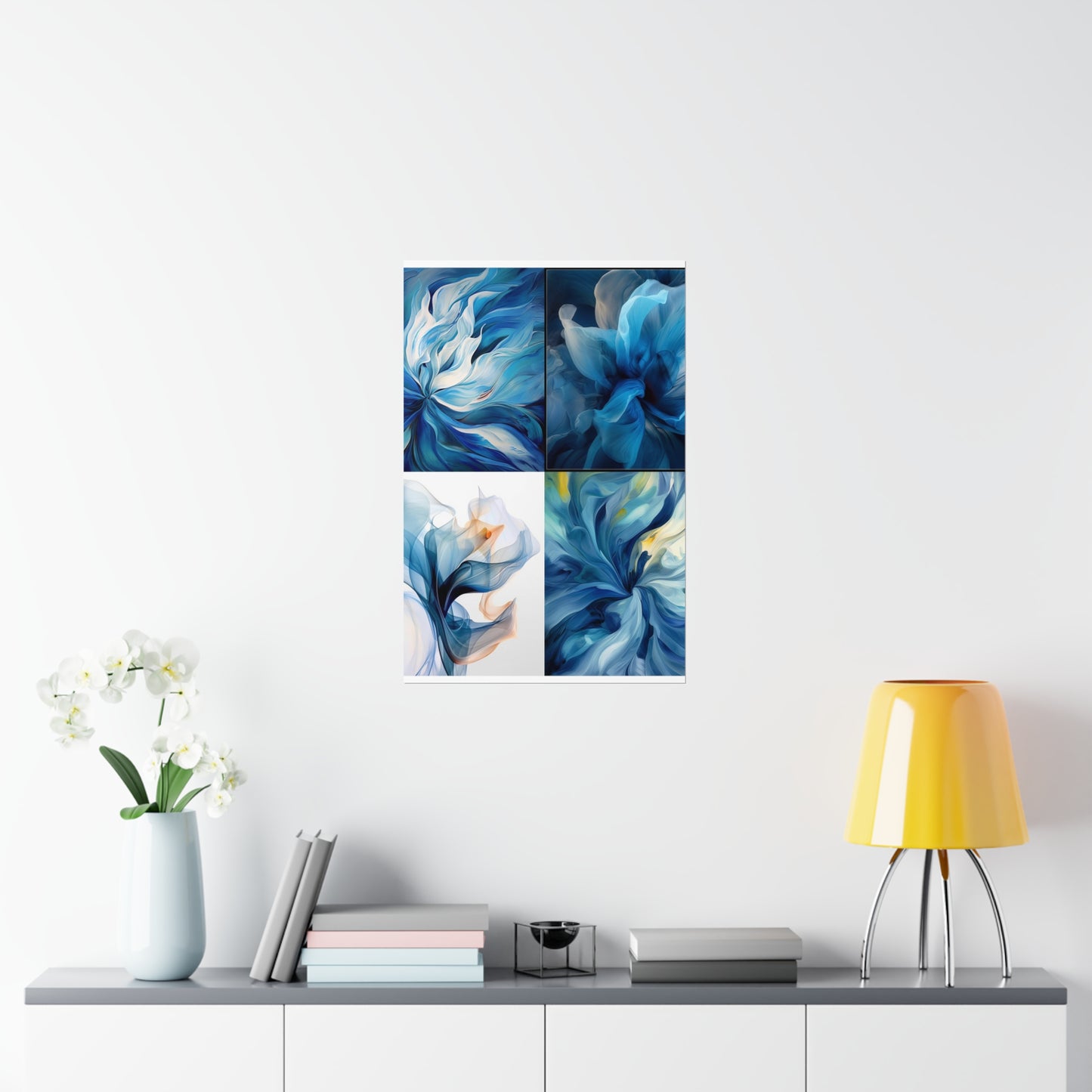 Premium Matte Vertical Posters Blue Tluip Abstract 5