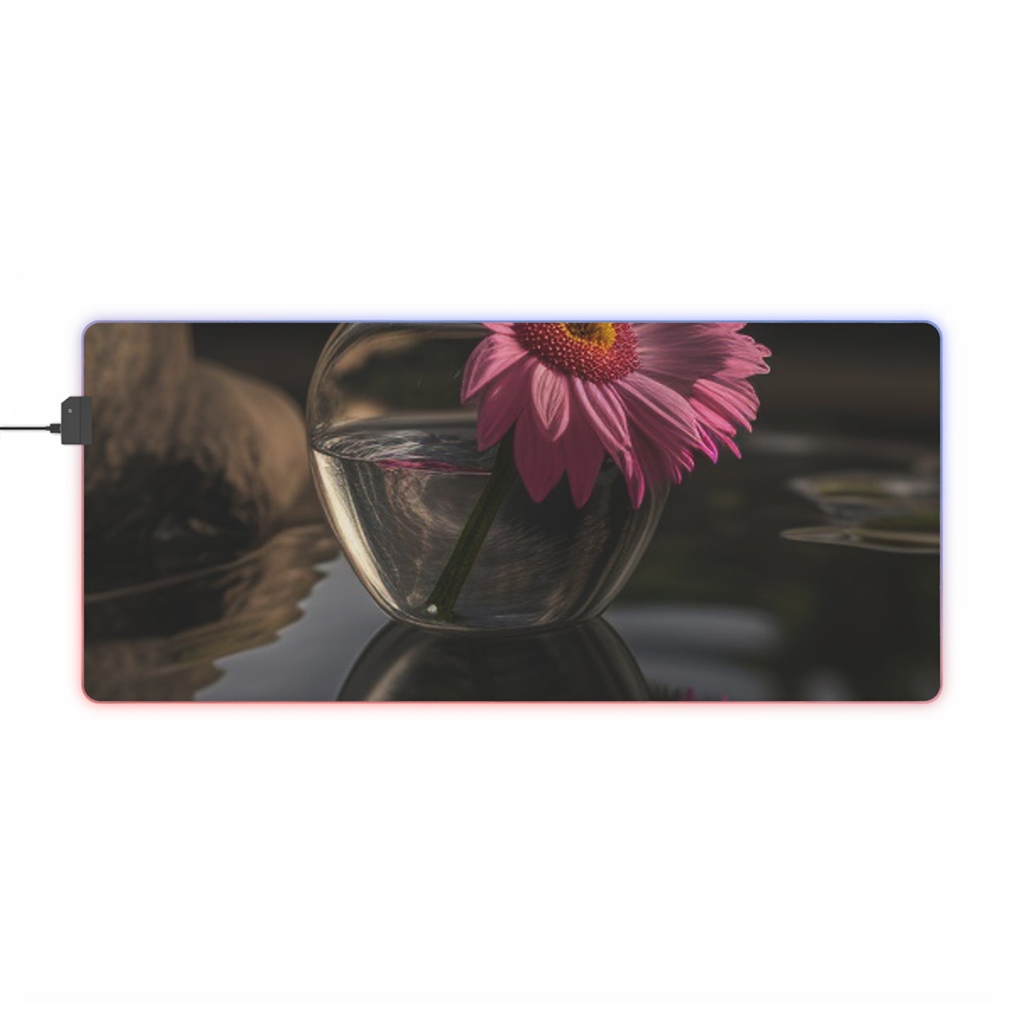 LED Gaming Mouse Pad Pink Daisy 2