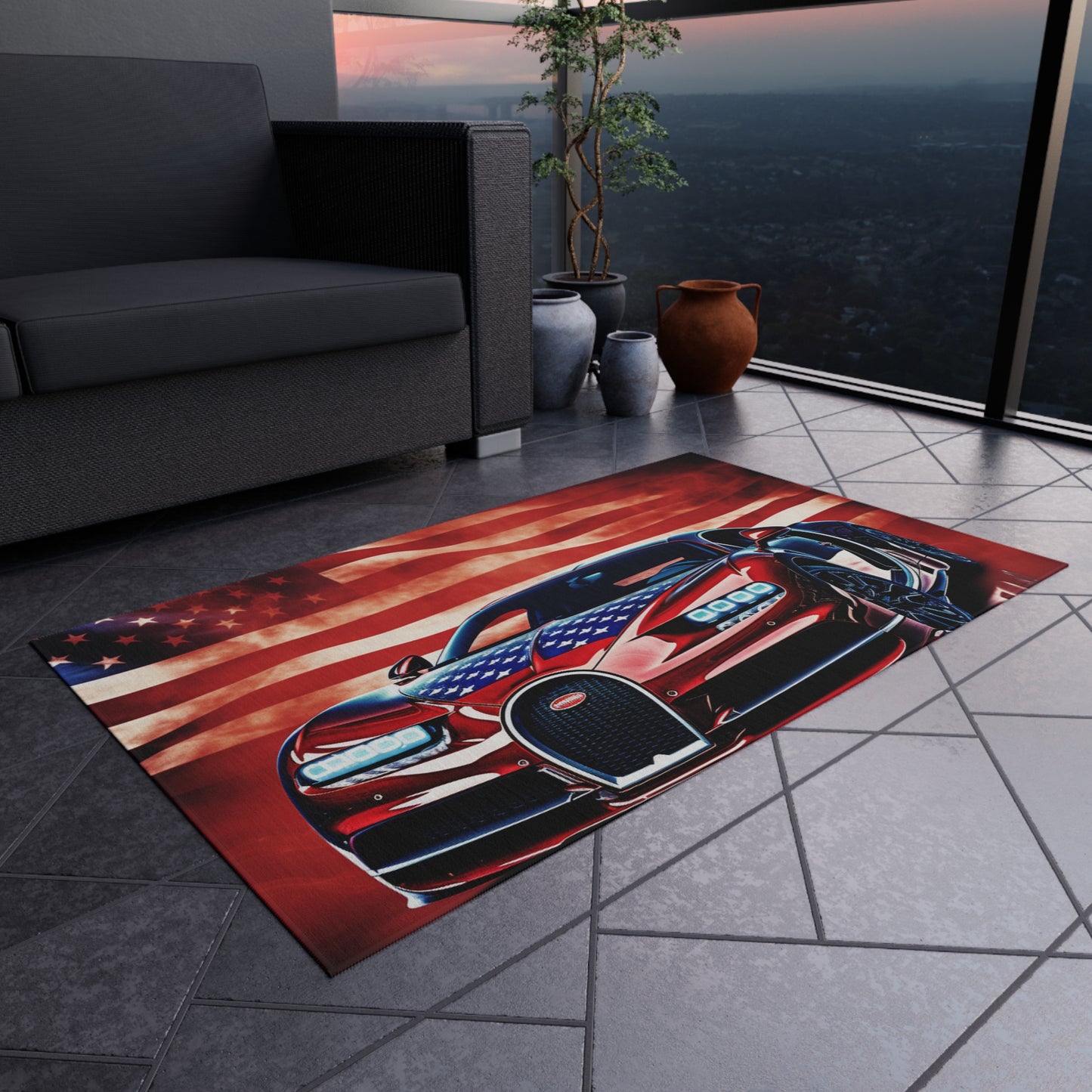 Outdoor Rug  Abstract American Flag Background Bugatti 3