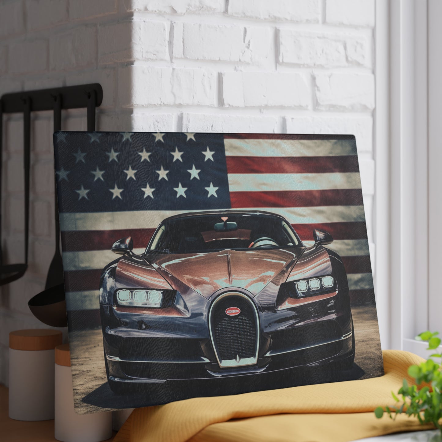 Glass Cutting Board Bugatti Flag 4