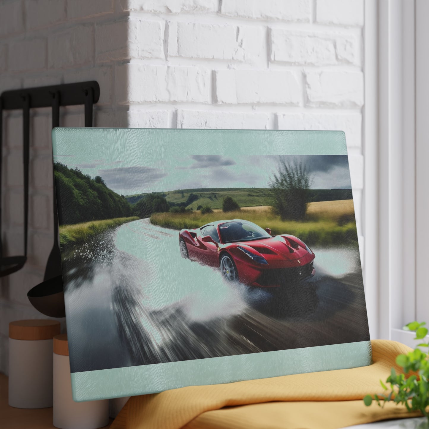 Glass Cutting Board Water Ferrari Splash 4