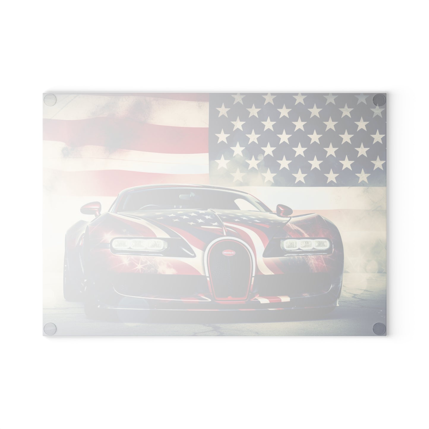 Glass Cutting Board Abstract American Flag Background Bugatti 1