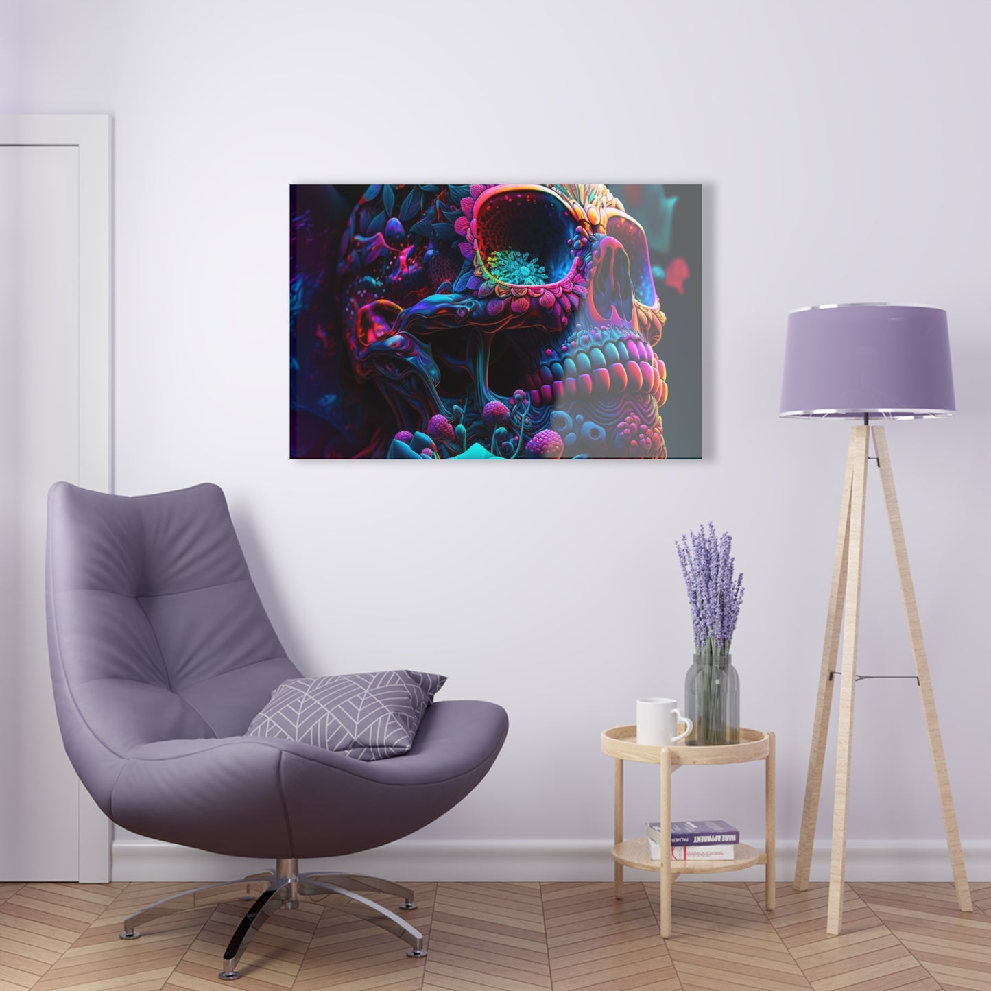 Acrylic Prints Florescent Skull Death 3