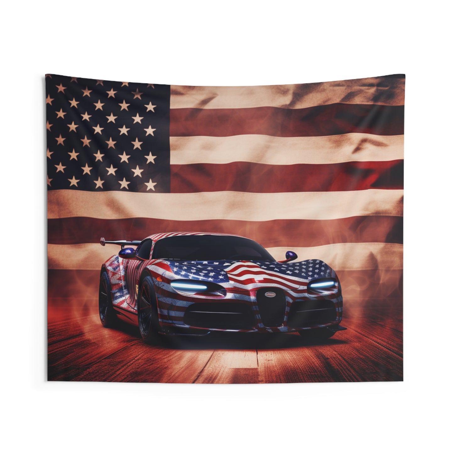 Indoor Wall Tapestries Abstract American Flag Background Bugatti 2