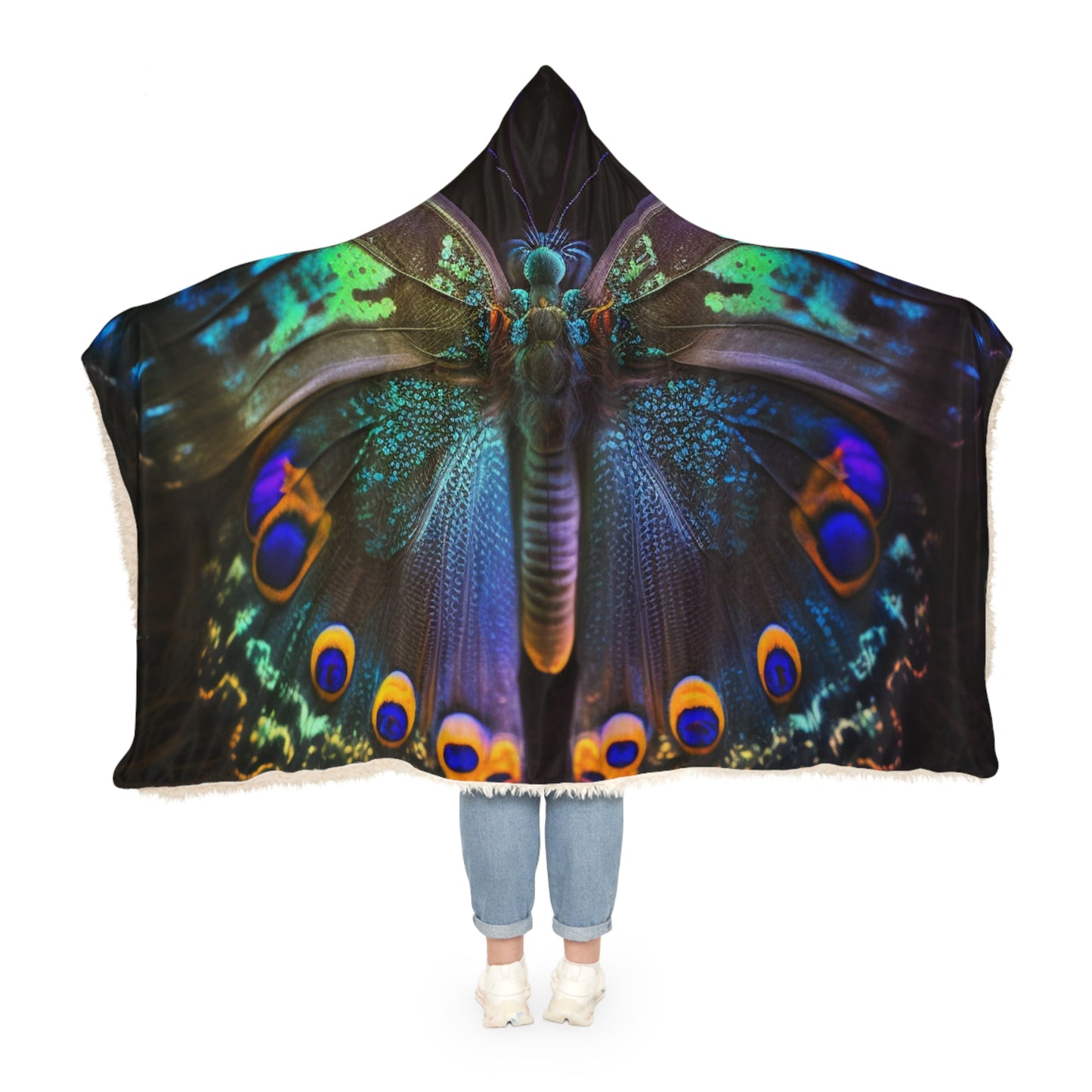 Snuggle Hooded Blanket Neon Hue Butterfly 3