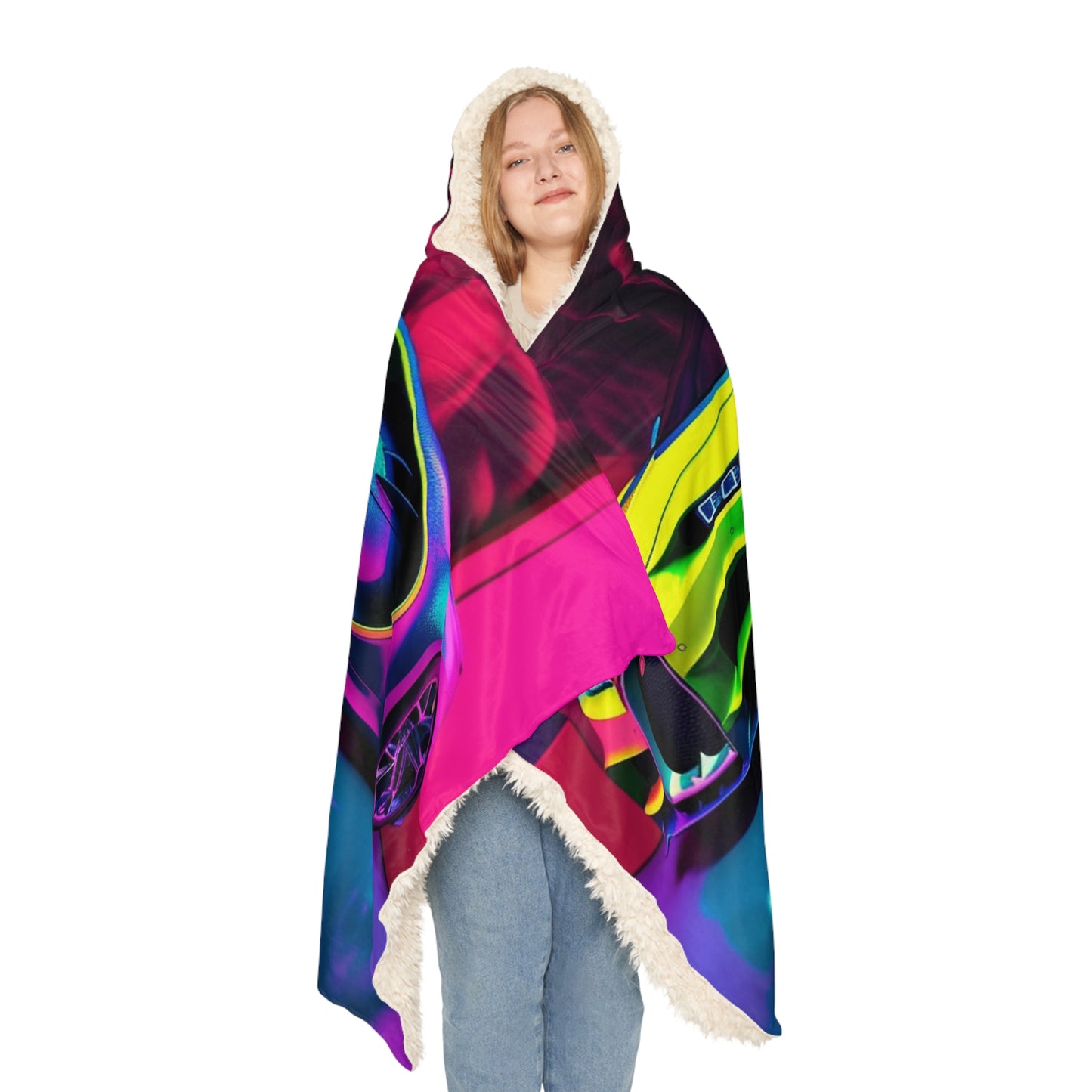 Snuggle Hooded Blanket Florescent Bugatti Flair 1