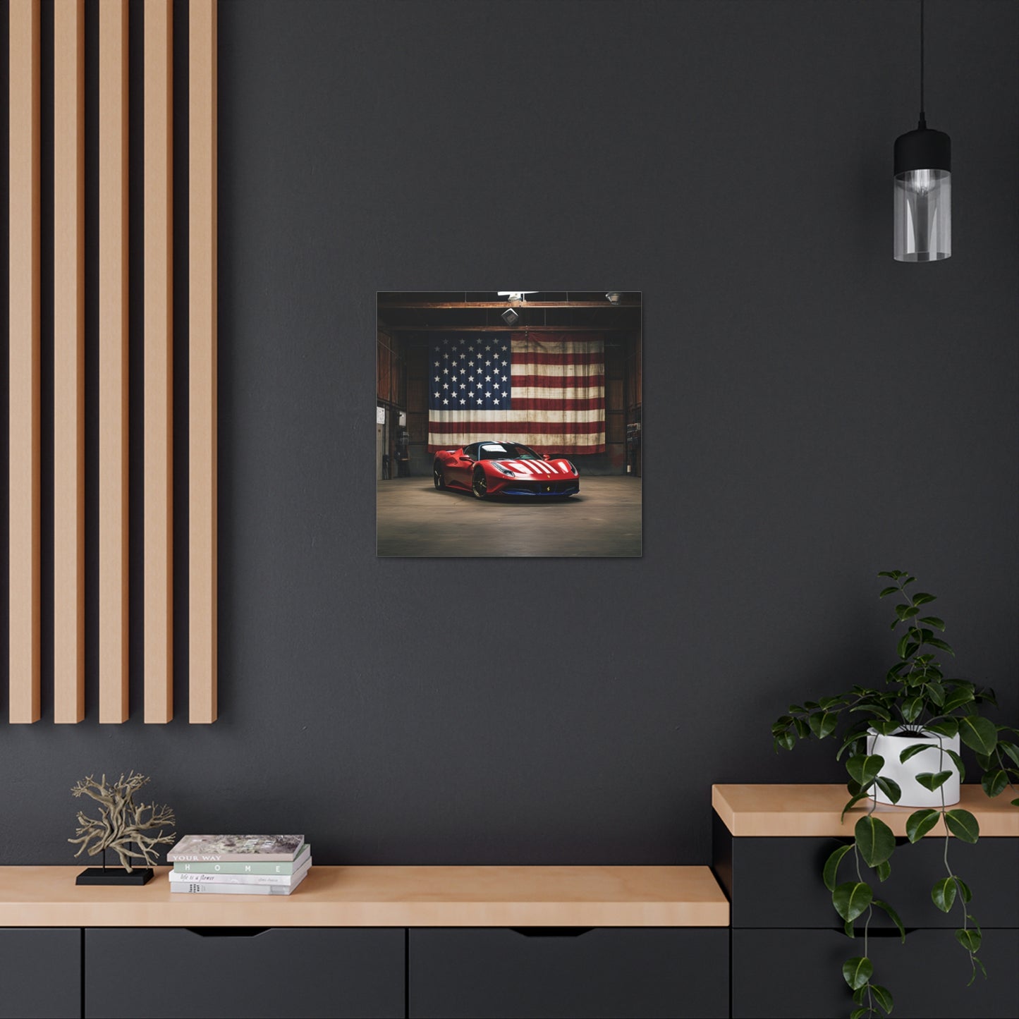 Canvas Gallery Wraps American Flag Farrari 4