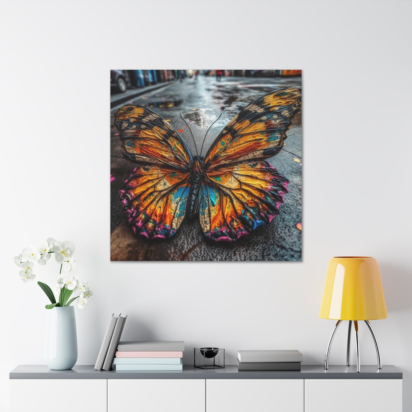 Canvas Gallery Wraps Liquid Street Butterfly 1