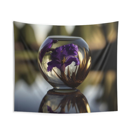Indoor Wall Tapestries Purple Iris in a vase 2