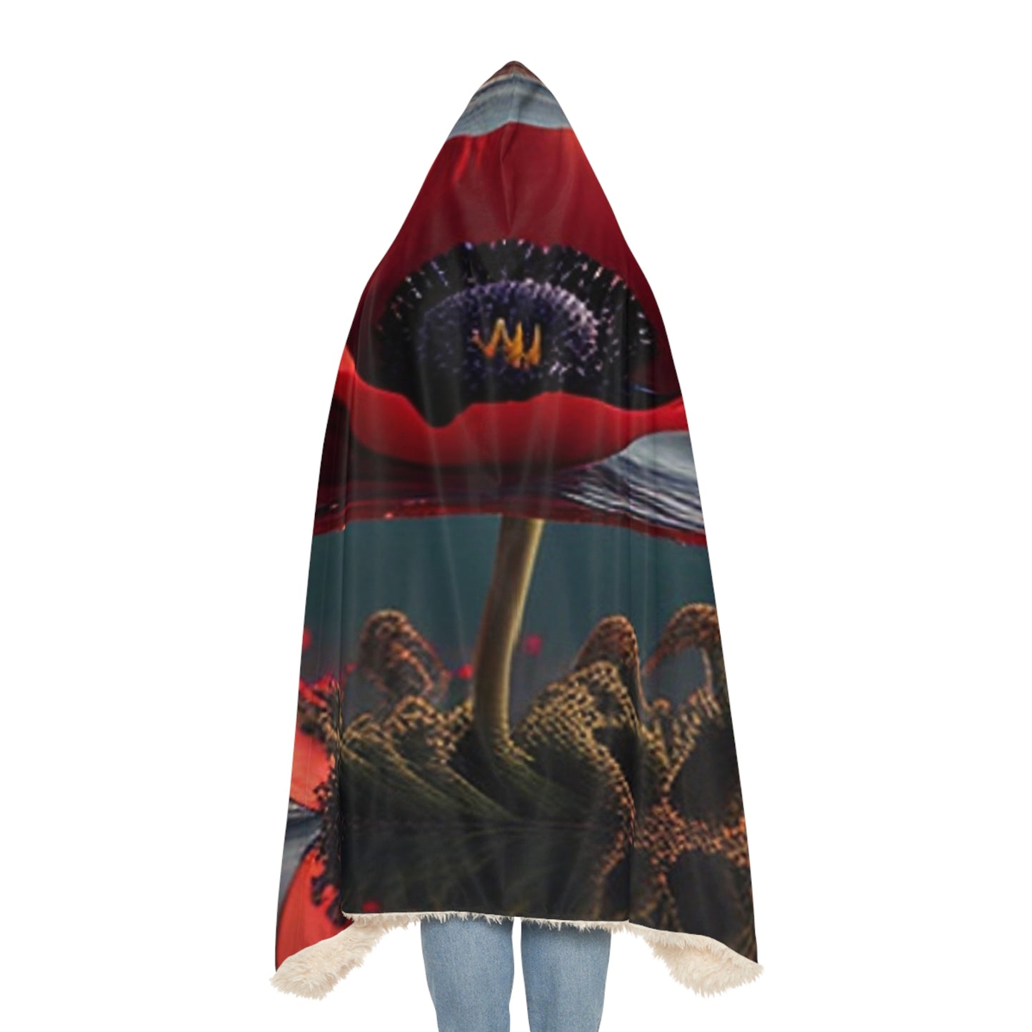 Snuggle Hooded Blanket Red Anemone in a Vase 4