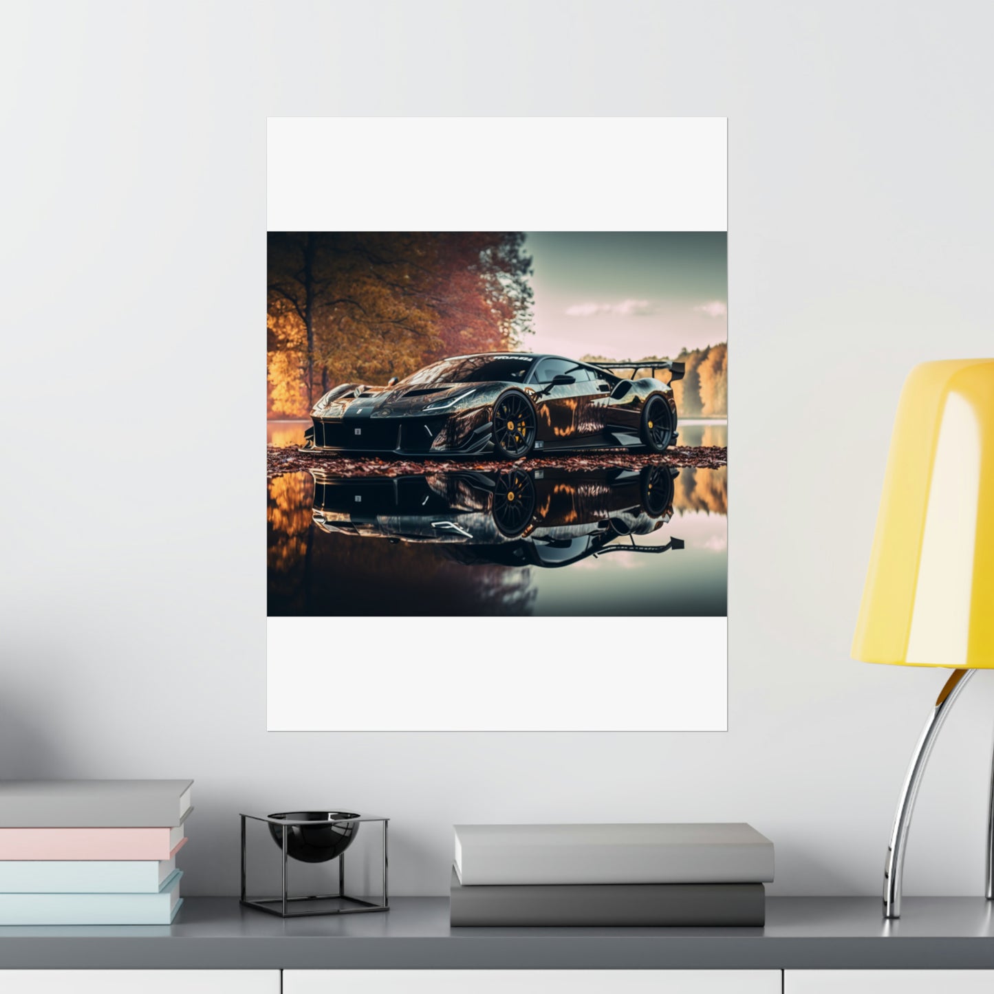 Premium Matte Vertical Posters Ferrari Lake 1