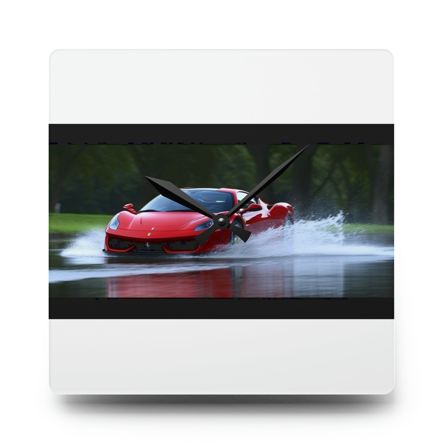 Acrylic Wall Clock Water Ferrari Splash 2