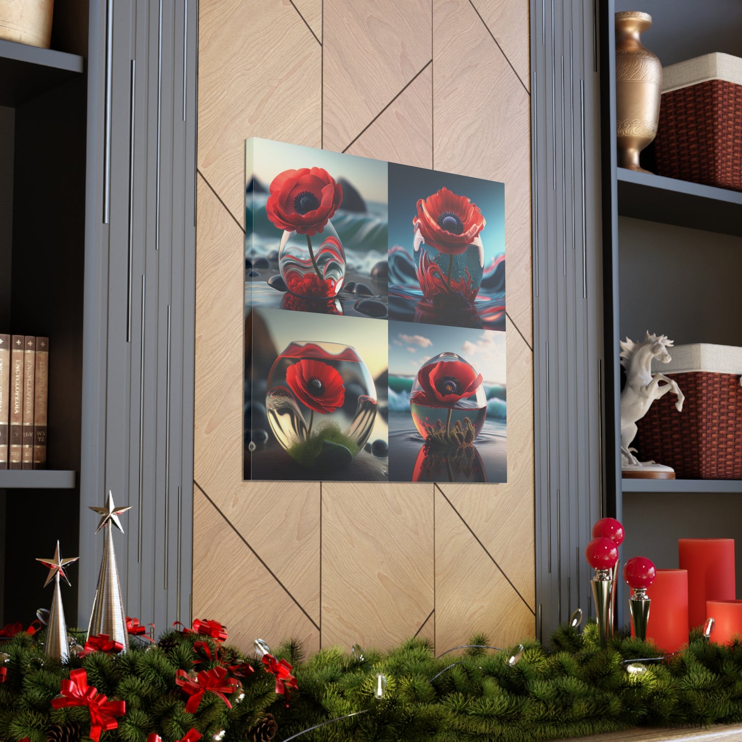 Canvas Gallery Wraps Red Anemone in a Vase 5