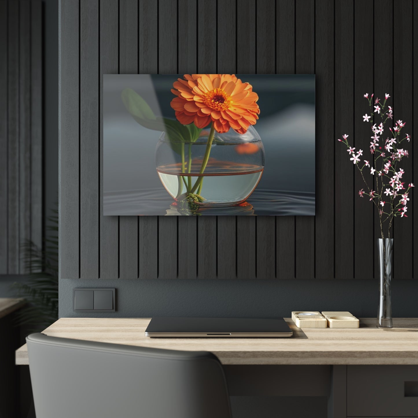 Acrylic Prints Orange Zinnia 2