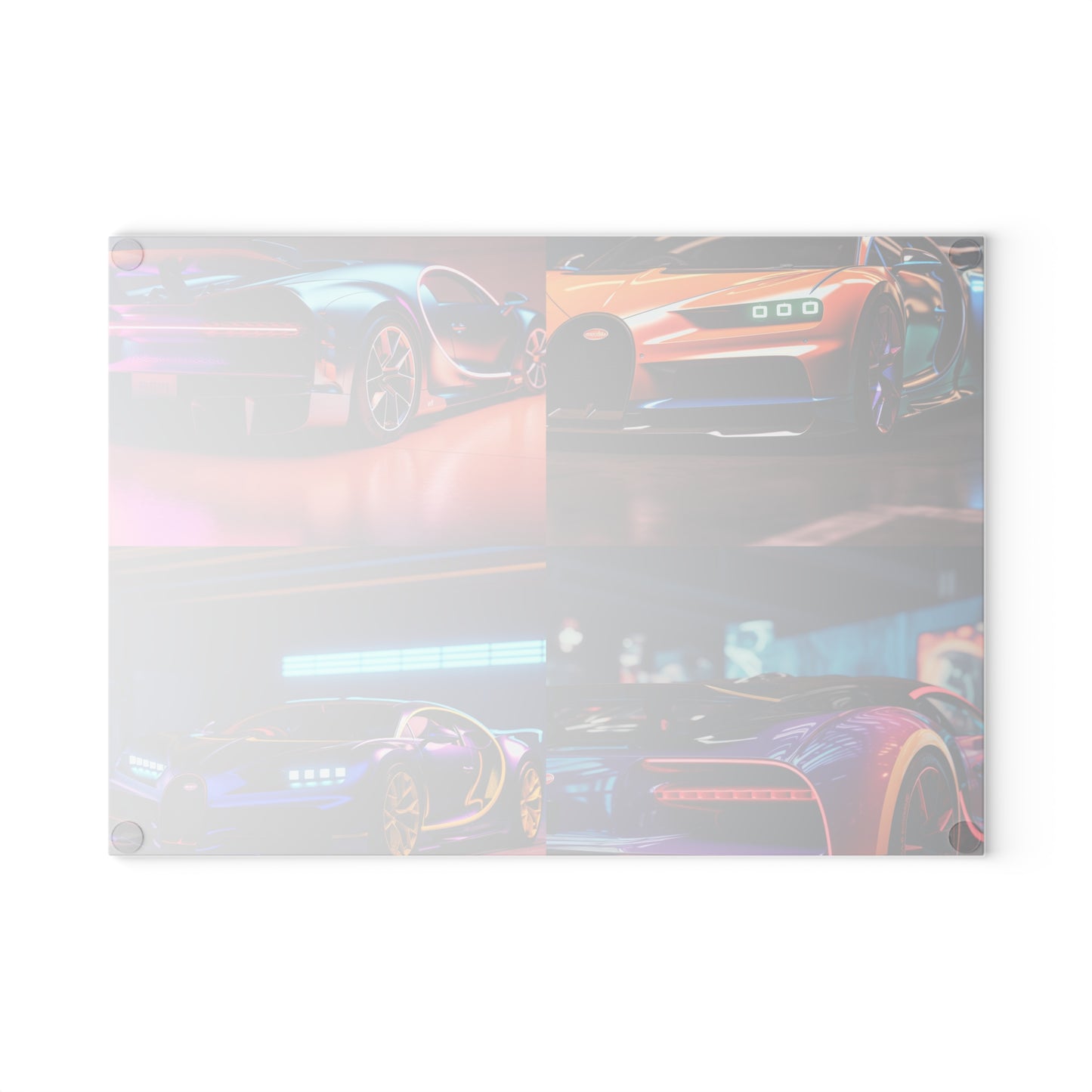 Glass Cutting Board Hyper Bugatti Neon Chiron 5