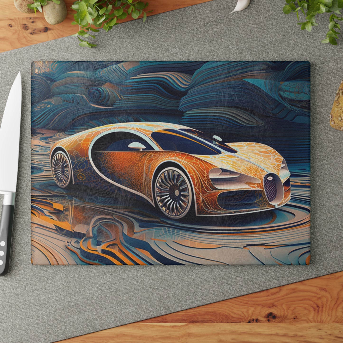 Glass Cutting Board Bugatti Abstract Flair 1