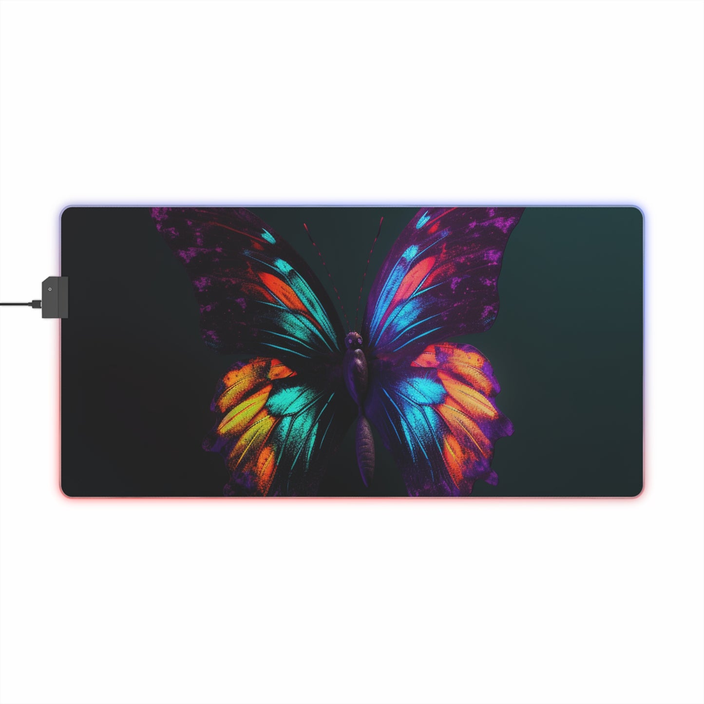 LED Gaming Mouse Pad Hyper Colorful Butterfly Purple 1