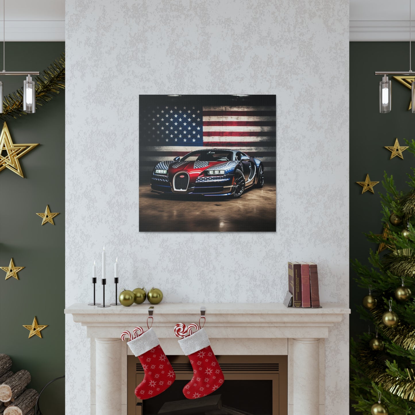 Canvas Gallery Wraps Bugatti American Flag 1