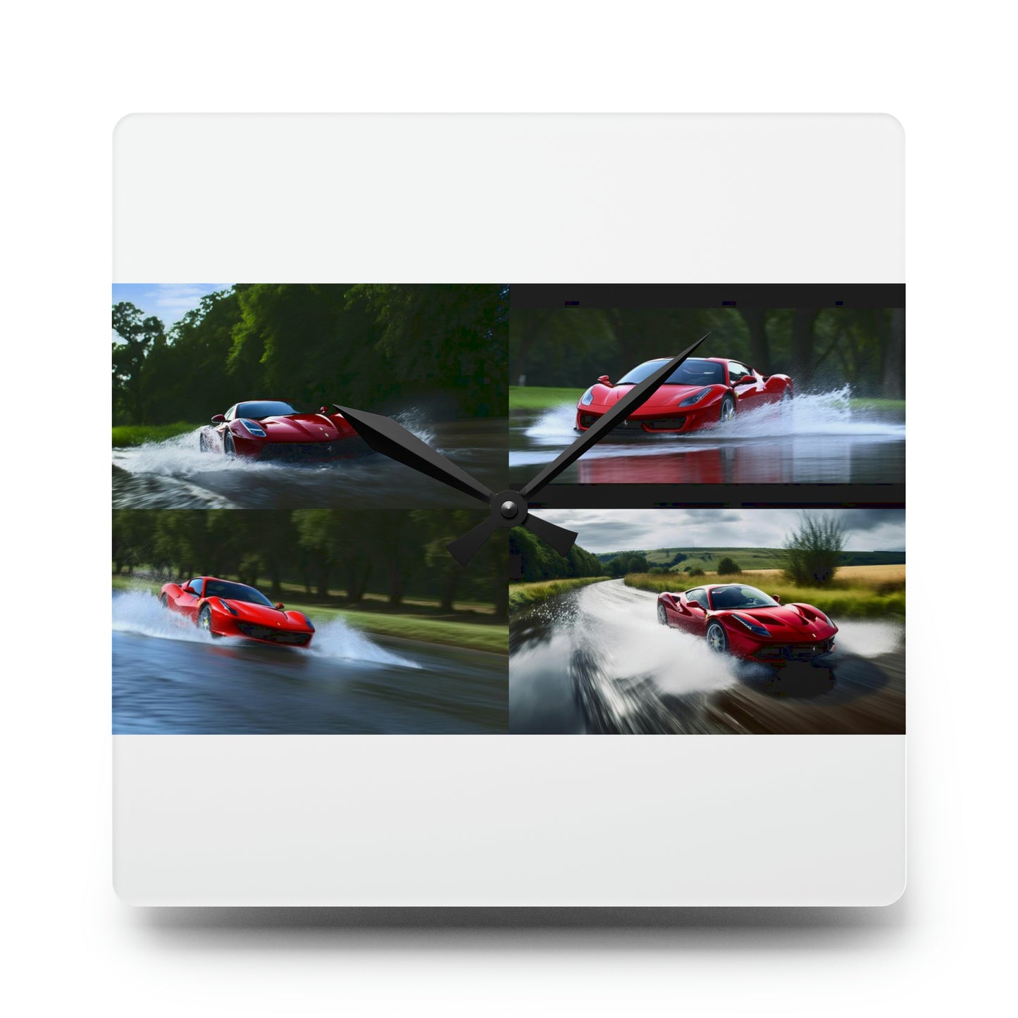 Acrylic Wall Clock Water Ferrari Splash 5