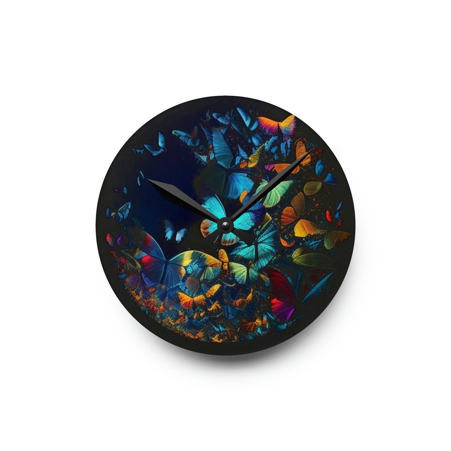 Acrylic Wall Clock Moon Butterfly 1