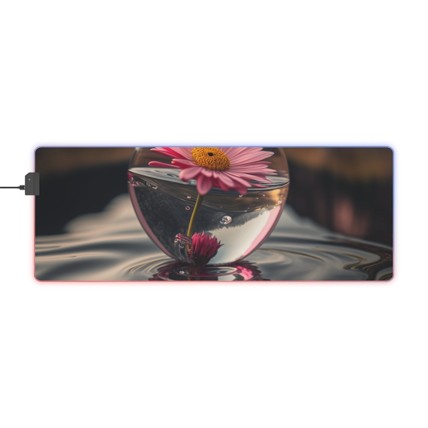 LED Gaming Mouse Pad Daisy in a vase 2