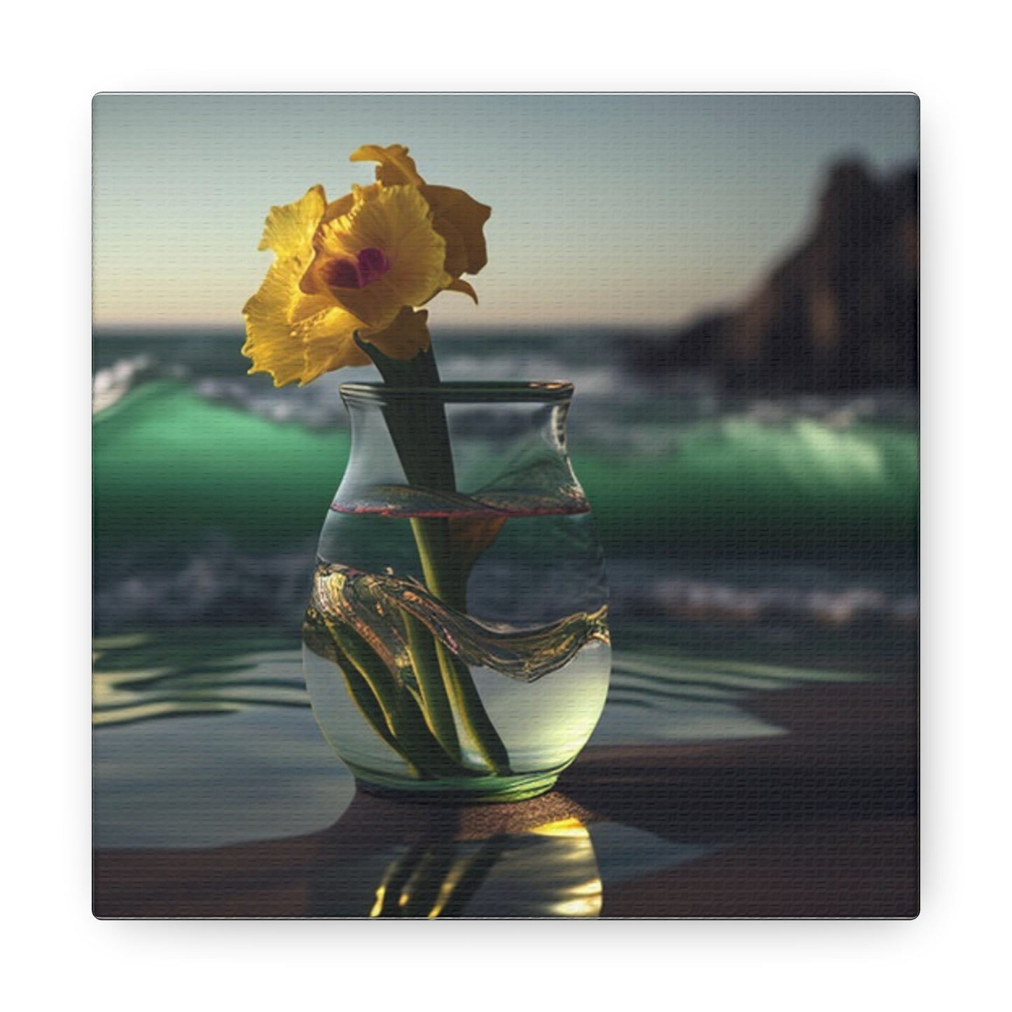 Canvas Gallery Wraps Yellow Gladiolus glass 1