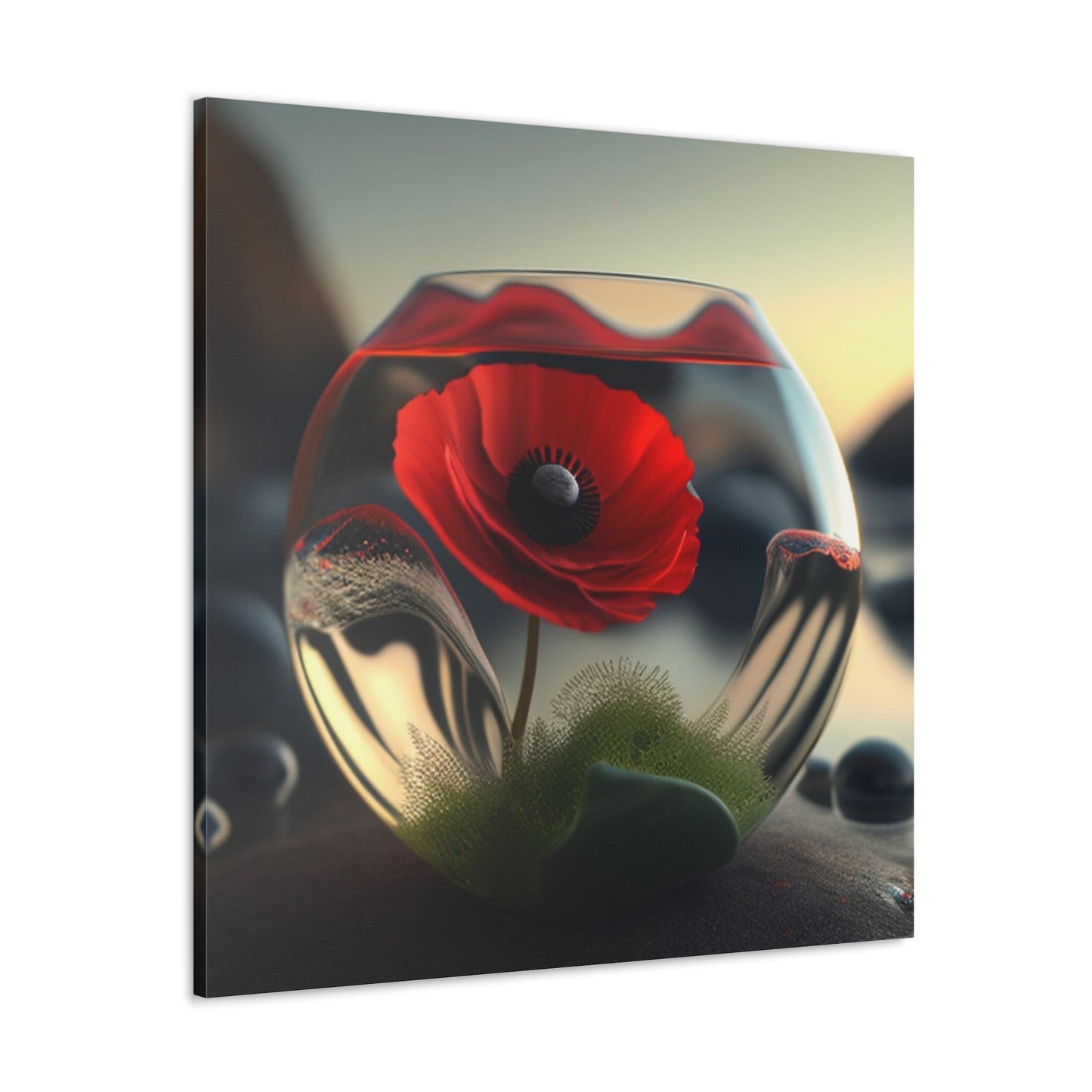 Canvas Gallery Wraps Red Anemone in a Vase 3