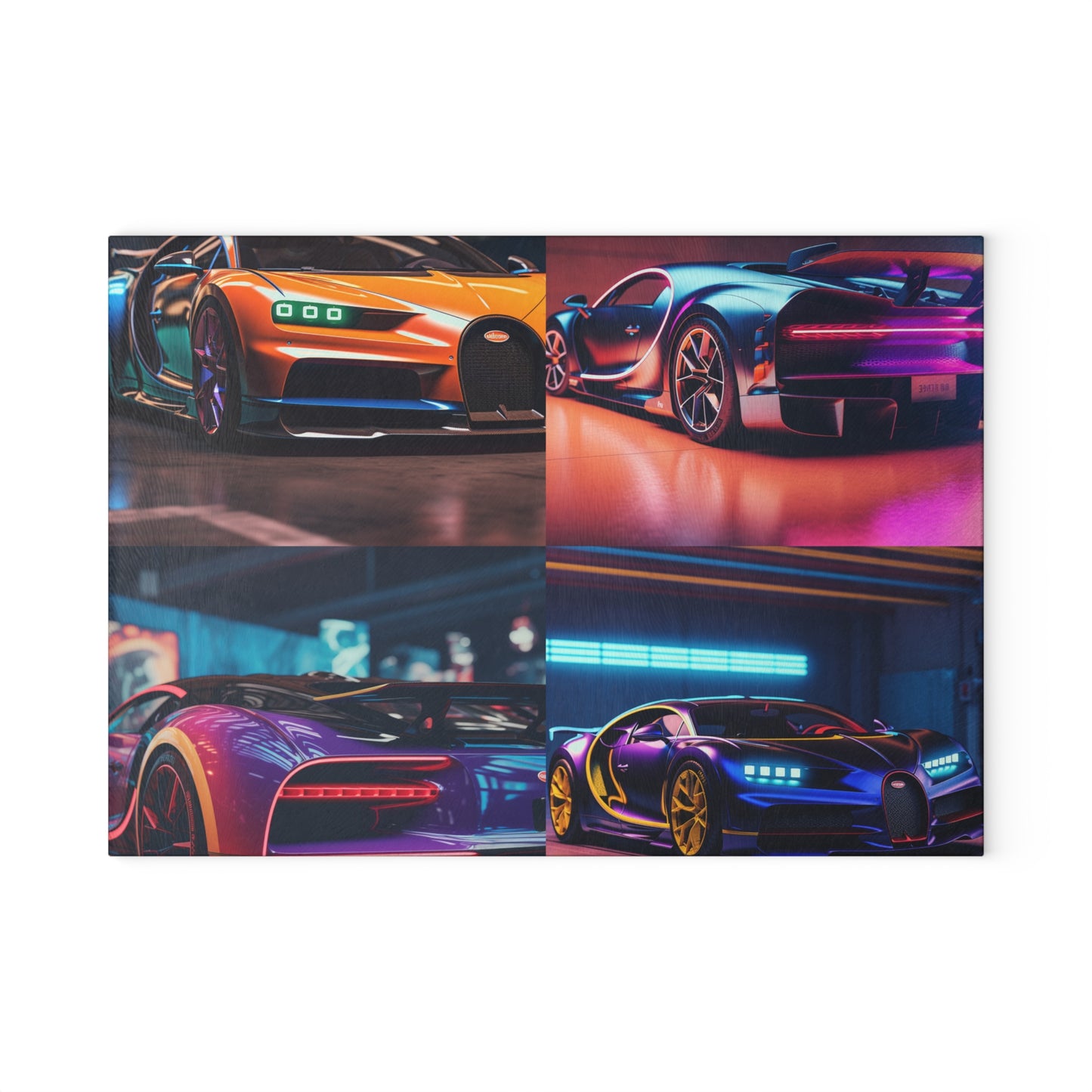 Glass Cutting Board Hyper Bugatti Neon Chiron 5