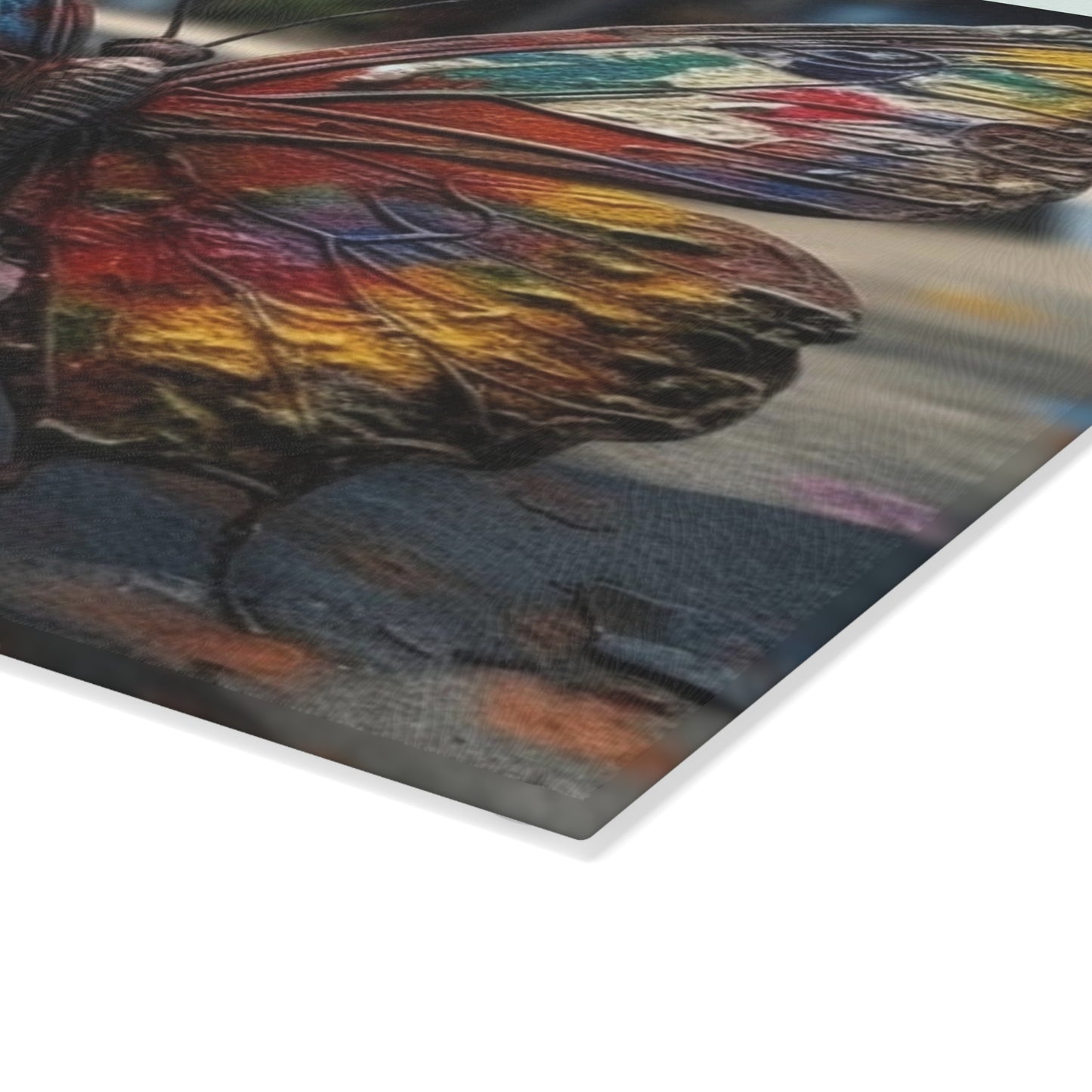 Glass Cutting Board Liquid Street Butterfly 3