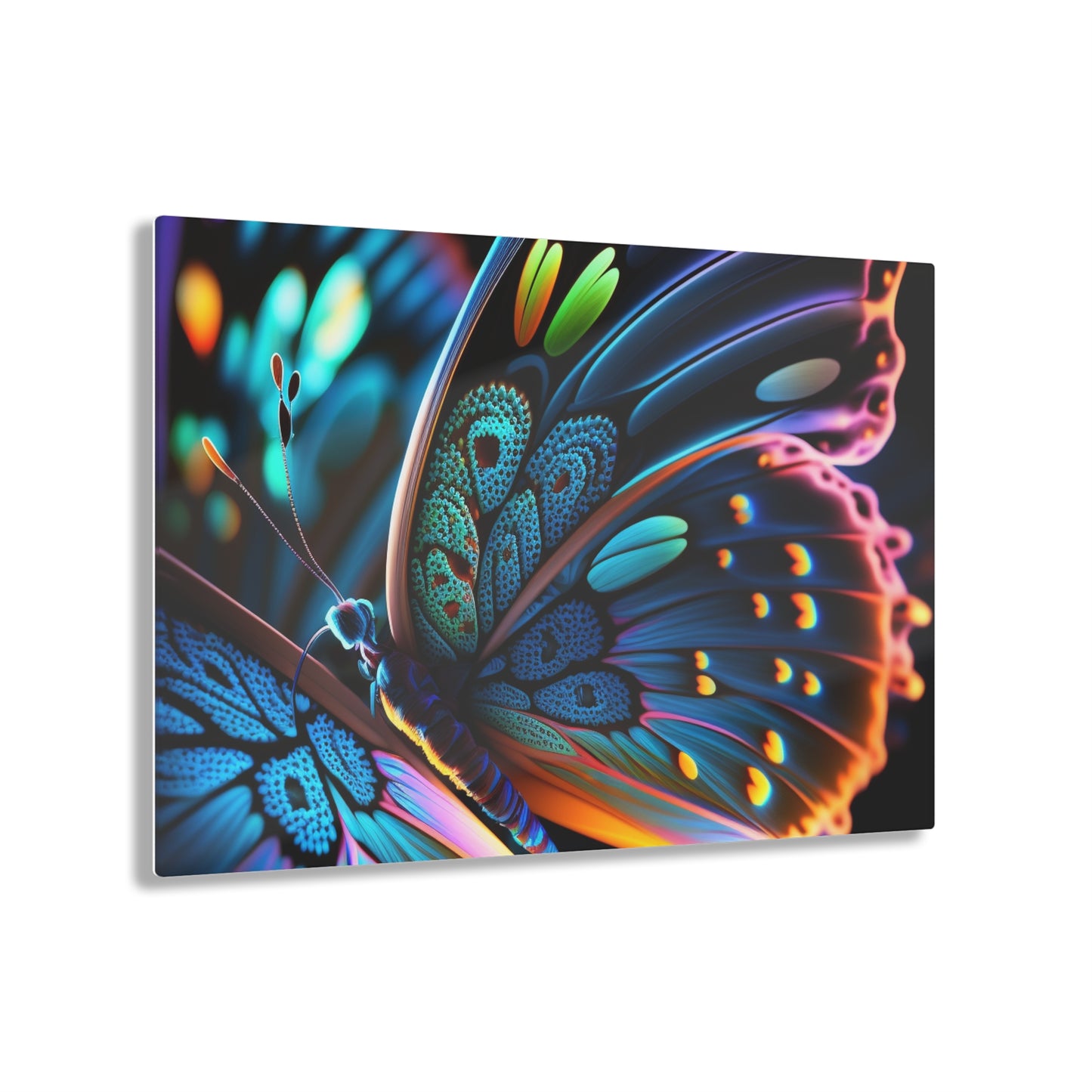 Acrylic Prints Neon Butterfly Macro 2